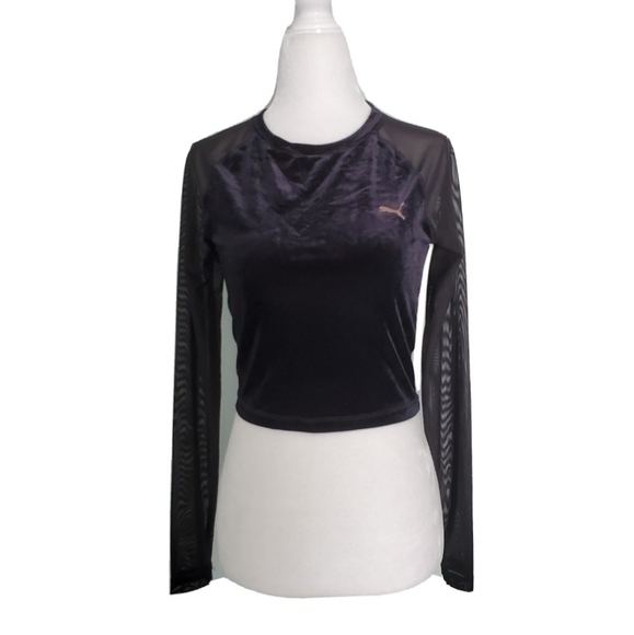Puma Active Training Explosive Velvet Crop Top - Picture 1 of 3